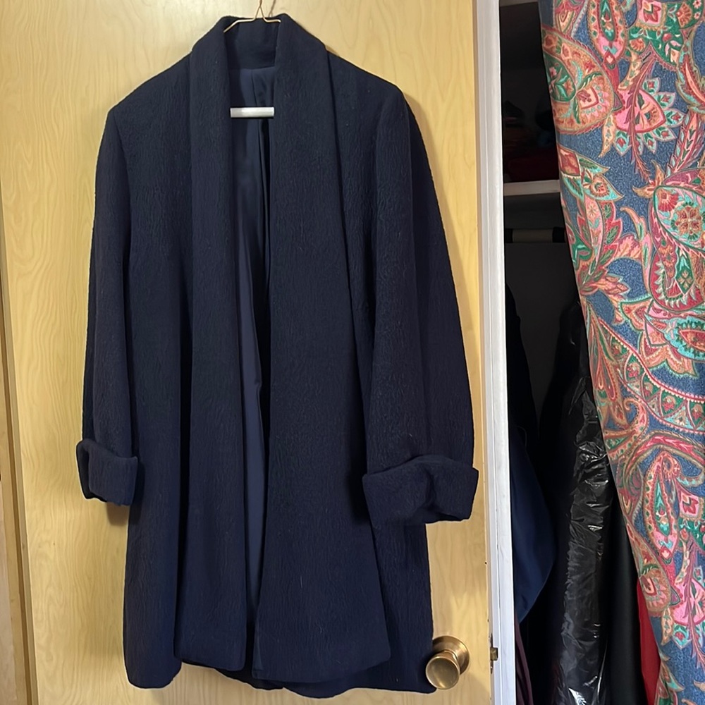 Navy blue, 80% alpaca coat, size Small